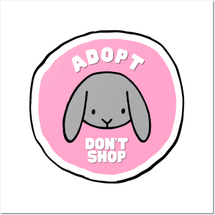 Adopt, don't shop! Gray lop bunny Posters and Art